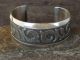Navajo Indian Sterling Silver Sand Cast Cuff Bracelet Signed Bowman