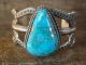 Navajo Indian Sterling Silver Turquoise Cuff Bracelet Signed Roland Dixon