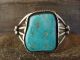 Navajo Indian Sterling Silver Turquoise Cuff Bracelet Signed NJ