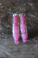Zuni Indian Jewelry Pink Opal Inlay Half Hoop Earrings! CS Lonjose