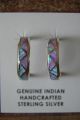 Zuni Indian Jewelry Opal Inlay Half Hoop Earrings! Tina Gasper
