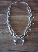 Navajo Nickel Silver Howlite Squash Blossom Necklace Signed BC