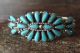 Navajo Indian Traditional Sterling Silver Turquoise Cluster Bracelet by Matilda Benally
