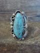 Navajo Sterling Silver Turquoise Adjustable Ring Size 11 to 12 - Cleveland