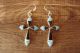 Zuni Indian Jewelry Sterling Silver Jet Opal Cross Earrings Jonathan Shack 