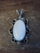 Navajo Indian Nickel Silver Howlite Pendant by Jackie Cleveland