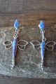 Zuni Indian Jewelry Sterling Silver Opal Dragonfly Post Earrings - Jonathan Shack 