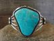 Genuine Navajo Indian Sterling Silver Turquoise Cuff Bracelet Signed N. Johnson