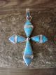 Zuni Indian Jewelry Sterling Silver Opal Inlay Cross Pendant - Jonathan Shack 