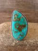 Navajo Sterling Silver Turquoise Adjustable Ring Size 7.5 to 8.5 Signed NJ