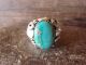 Navajo Indian Sterling Silver Turquoise Ring Signed Darrell Morgan - Size 12