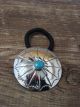 Navajo Jewelry Turquoise Stamped Silver Concho Hair Tie - Yazzie