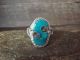 Zuni Indian Sterling Silver Turquoise Snake Ring Size 11 Signed Effie C