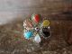 Zuni Indian Sterling Silver Multi-Stone Cluster Ring by Lateyice Size 6