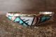 Zuni Sterling Silver Turquoise, Spiny Oyster, Jet, Shell Inlay Bracelet by Quinton Bowannie 