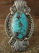 Navajo Indian Sterling Silver Turquoise Ring by Jimison - Size 7