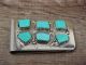 Zuni Indian Cluster Turquoise Money Clip Signed Curt Cheama