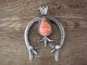 Navajo Indian Sterling Silver Spiny Oyster Cast Naja Pendant Signed KB