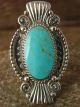 Navajo Indian Sterling Silver Turquoise Ring by Jimison - Size 7