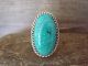 Navajo Indian Sterling Silver Turquoise Ring Size 8 by Saunders