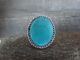 Navajo Indian Sterling Silver Turquoise Ring Size 9.5 by Saunders