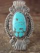 Navajo Indian Sterling Silver Turquoise Ring by Jimison - Size 6