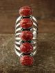 Navajo Indian Sterling Silver Spiny Oyster Ring -Thomas Yazzie - Size 6.5