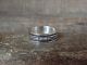 Navajo Indian Hand Stamped Sterling Silver Ring Band Signed B. Morgan - Size 10.5