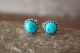 Navajo Indian Jewelry Sterling Silver Turquoise Oval Dot Post Earrings!