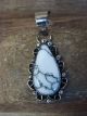 Navajo Indian Nickel Silver & Howlite Pendant by Jackie Cleveland