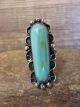 Navajo Indian Nickel Silver Turquoise Ring by Cleveland - Size 11.5