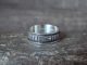 Navajo Indian Hand Stamped Sterling Silver Ring Band Signed B. Morgan - Size 8