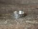 Navajo Indian Hand Stamped Sterling Silver Ring Band Signed B. Morgan - Size 10