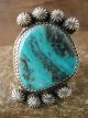 Navajo Indian Sterling Silver Turquoise Ring by Cayatineto - Size 6