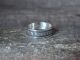 Navajo Indian Hand Stamped Sterling Silver Ring Band Signed B. Morgan - Size 9