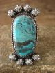 Navajo Indian Sterling Silver Turquoise Ring by Cayatineto - Size 6.5