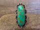 Navajo Indian Nickel Silver Turquoise Ring by Cleveland - Size 11