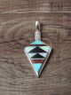 Zuni Indian Sterling Silver Arrowhead Inlay Pendant by Roanhorse