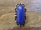 Navajo Indian Nickel Silver & Blue Howlite Ring by Cleveland - Size 12