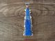 Navajo Indian Sterling Silver Blue Opal Inlay Pendant Signed Steve Francisco