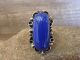 Navajo Indian Nickel Silver & Blue Howlite Ring by Cleveland - Size 11