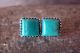 Navajo Sterling Silver Square Turquoise Post Earrings Shorty