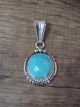 Navajo Sterling Silver Turquoise Pendant Signed Samuel Yellowhair