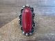 Navajo Indian Nickel Silver & Red Howlite Ring by Cleveland - Size 11