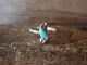 Zuni Indian Sterling Silver Turquoise Ring by Kanesta - Size 4.5