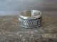 Navajo Indian Hand Stamped Sterling Silver Ring Signed B. Morgan - Size 5