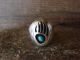 Navajo Indian Sterling Silver Turquoise  Bear Paw Shadowbox Ring - Spencer Talley Size 9.5 