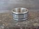 Navajo Indian Hand Stamped Sterling Silver Ring Signed B. Morgan - Size 7
