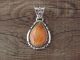 Navajo Indian Jewelry Sterling Silver Spiny Oyster Pendant by Samuel Yellowhair