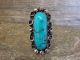 Navajo Indian Nickel Silver & Turquoise Ring by Cleveland - Size 10